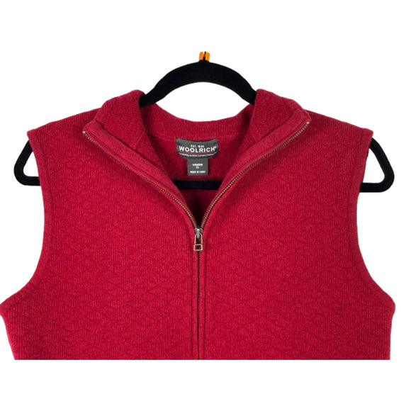 WOOLRICH Womens Size XL Full Zip Up Ruby 100% Wool Vest - Picture 2 of 12